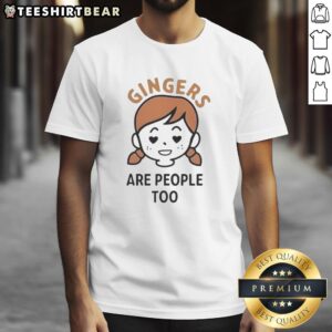 Alt Text: Awesome Shrinking Summer Gingers Are People Too T-Shirt featuring a vibrant design celebrating ginger pride.