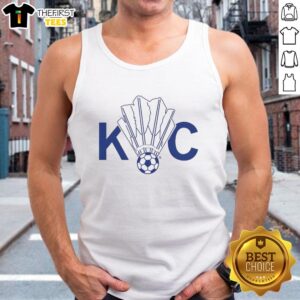 Pretty KC Soccer Shuttlecock Logo Tank Top featuring a stylish design for soccer enthusiasts and sports lovers.