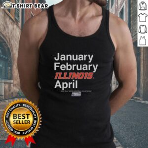Illinois Fighting Illini tank top featuring NCAA March Madness design, perfect for basketball fans in January and April.