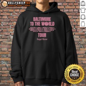 Official Angel Reese Chicago Sky Baltimore To The World Tour hoodie featuring vibrant team colors and logo design.