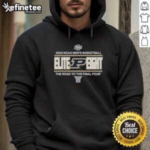 Original Purdue Boilermakers 2026 Men's Basketball Elite 8 Bound Hoodie in black, showcasing team pride and championship spirit.