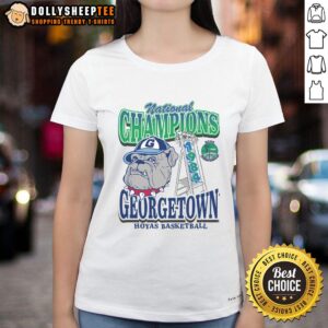 Awesome Georgetown Hoyas Past Champs Tourney Win Ladies Tee showcasing team spirit and championship pride in stylish design.