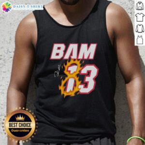 Top Bam 83 Miami Basketball Tank Top featuring vibrant colors and trendy design, perfect for sports enthusiasts.