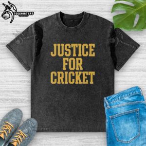 Good Justice For Cricket Retro T-Shirt - Image 6