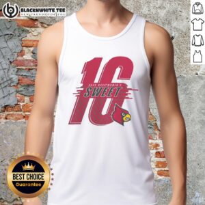 Alt Text: Stylish Louisville Cardinals 2026 NCAA Women's Basketball Sweet 16 tank top, perfect for fans and supporters.