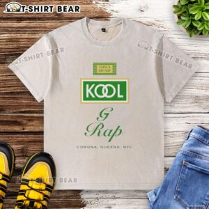 Premium Kool G Rap Corona Queens NYC washed t-shirt featuring vibrant graphics and a stylish, comfortable fit.