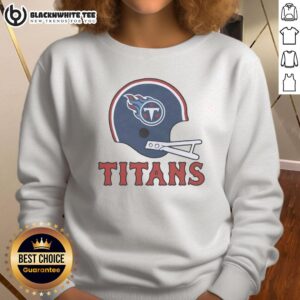 Top Tennessee Titans football logo on a big helmet sweatshirt, perfect for fans of NFL apparel.