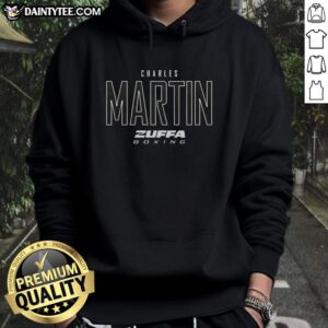 Awesome Charles Martin Zuffa Boxing Elite Hoodie in black, showcasing stylish design and premium quality for boxing fans.