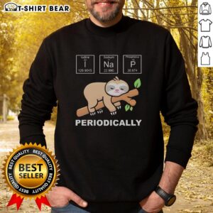 Alt Text: Cozy Official Lazy Sloth I Nap Periodically Sweatshirt featuring a playful sloth graphic for relaxed, casual wear.