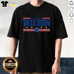 Original Sophia Wilson Stars And Stripes T-Shirt featuring a patriotic design with vibrant colors and a comfortable fit.