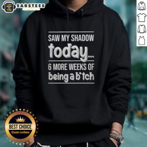 Alt Text: Awesome Saw My Shadow Today hoodie, featuring a playful design about six more weeks of winter.