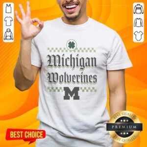 Nice Michigan Wolverines St. Patrick's Day T-Shirt featuring vibrant green and gold design, perfect for fans celebrating March 17.