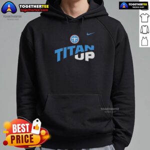 Good Titan Up Tennessee Titans Nike logo hoodie in navy blue, perfect for fans showing team spirit.