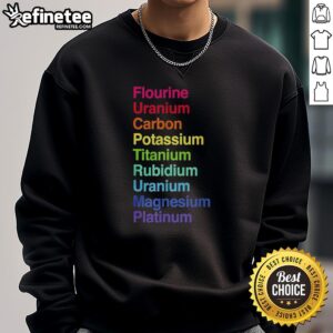 Original Flourine Uranium Carbon Potassium Titanium Rubidium sweatshirt featuring unique graphic design and comfortable fit.