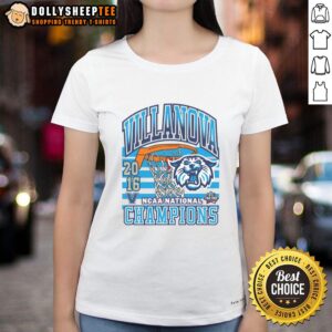 Villanova Wildcats Past Champs Tourney Win Ladies Tee featuring team logo and championship design for fans.