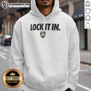 Alt Text: Top Army Black Knights 2026 Lock It In Hoodie displayed on a mannequin, showcasing team spirit and style.