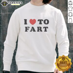 Alt Text: Official I Heart To Fart Raglan Sweatshirt featuring playful design and comfortable fit, perfect for casual wear.