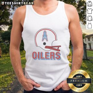 Awesome Houston Oilers football logo on a big helmet tank top, perfect for fans and collectors of vintage sportswear.
