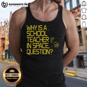 School teacher in space tank top, showcasing a fun and creative design perfect for educators and space enthusiasts.
