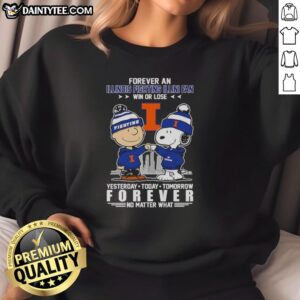 Awesome Charlie Brown Touch Hand Snoopy Forever sweatshirt for Illinois Fighting Illini fans, perfect for win or lose.