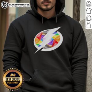 Original Tampa Bay Lightning Pride Logo Hoodie featuring vibrant colors and team branding for fans and collectors.