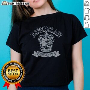 Stylish Top Ravenclaw Hogwarts Crest ladies tee featuring the iconic blue and silver emblem for Harry Potter fans.