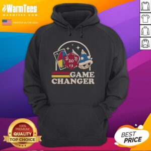 Premium Game Changer Uno 4/20 Roll Mario Blue Turtle Shell Mario Kart Hoodie featuring vibrant colors and iconic design.