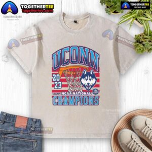 Awesome Connecticut Huskies UConn Past Champs Tourney Win washed t-shirt featuring team logo and vibrant colors.