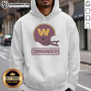 Alt Text: Top Washington Commanders football logo featured on a big helmet hoodie, perfect for fans and stylish game day attire.