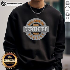 Good Certified Talkin Vawls Ball Knower Realist Circle Logo Sweatshirt featuring a bold graphic logo on a cozy fabric.