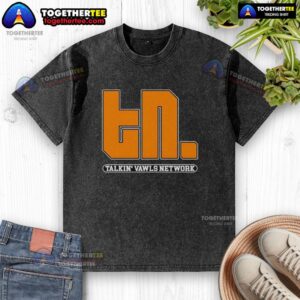 Good Talkin Vawls Network washed t-shirt featuring a trendy design, perfect for casual wear and conversations.