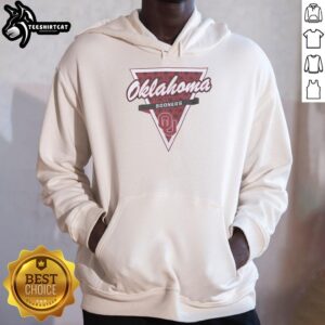 Original Oklahoma Sooners basketball hoodie featuring palm tree pattern inside triangle logo design.