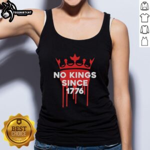 Top No Kings Since 1776 Crown Melting Tank Top featuring a unique crown design, perfect for casual summer wear.