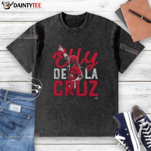 Awesome Elly De La Cruz Handcrafted Superstar Washed T-Shirt featuring vibrant colors and unique design for stylish fans.