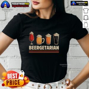 Official Beergetarian Ladies Tee featuring a stylish design for beer lovers and vegetarians, perfect for casual wear.