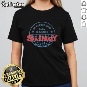 Alt Text: Premium Bad Bunny Puerto Rico Para El Mundo concert tour Sydney Australia ladies tee featuring vibrant design.