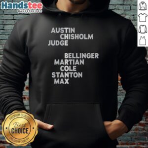 Premium Bronx Yankees hoodie featuring Austin Judge and Stanton, perfect for baseball fans and stylish sports apparel.
