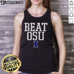 Hot Illinois Fighting Illini beat OSU tank top featuring team colors and logo, perfect for game day attire.