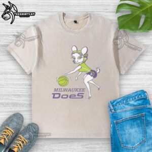 Premium Milwaukee Wpbl logo washed t-shirt featuring a stylish design for casual wear enthusiasts.