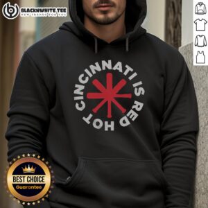 Official Cincinnati is Red Hot baseball hoodie featuring vibrant team colors and logo, perfect for fans.