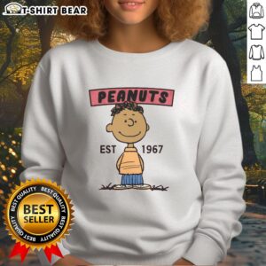Pretty Peanuts Franklin Est 1967 sweatshirt featuring vibrant graphic design and cozy fabric for fans of Peanuts.