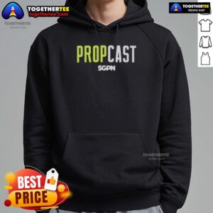 Awesome Propcast color logo hoodie featuring a vibrant design, perfect for fans of the podcast and stylish casual wear.