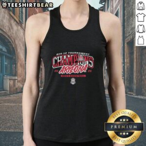Arizona Wildcats Men's Basketball 2026 tank top celebrating Pretty Big 12 Tournament Champions with vibrant design.