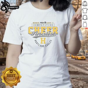 Official Hartland Eagles 2026 MHSAA Cheer Division 1 Finalist Ladies Tee showcasing school spirit and team pride.