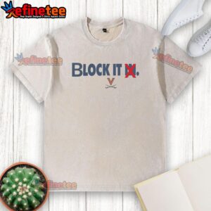 Awesome Virginia Cavaliers Block It Washed T-Shirt in navy blue, featuring the team logo and comfortable fit for fans.