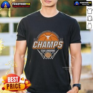 Alt Text: Hot Texas Longhorns Blue 84 2026 SEC Womens Basketball Tournament Champions Locker Room T-Shirt displayed on a hanger.
