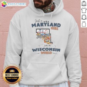 Maryland girl hoodie featuring a Wisconsin state map outline, perfect for expressing state pride and unique style.