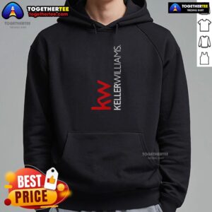 Good Women's KW Full Logo Mixed Red and White Vertical Hoodie showcasing stylish design and vibrant colors.