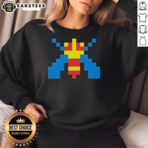 Hot Galaga Alien Sprite Video Game Pixel Style T-Shirt - Image 2
