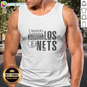 Premium Brooklyn Nets NBA 2025 Noches Ene Be A Training Ornament Tank Top featuring team colors and logo.